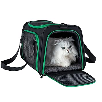 petisfam Pet Carrier for Medium Cats and Small Dogs. Easy to get cat in and Escape Proof