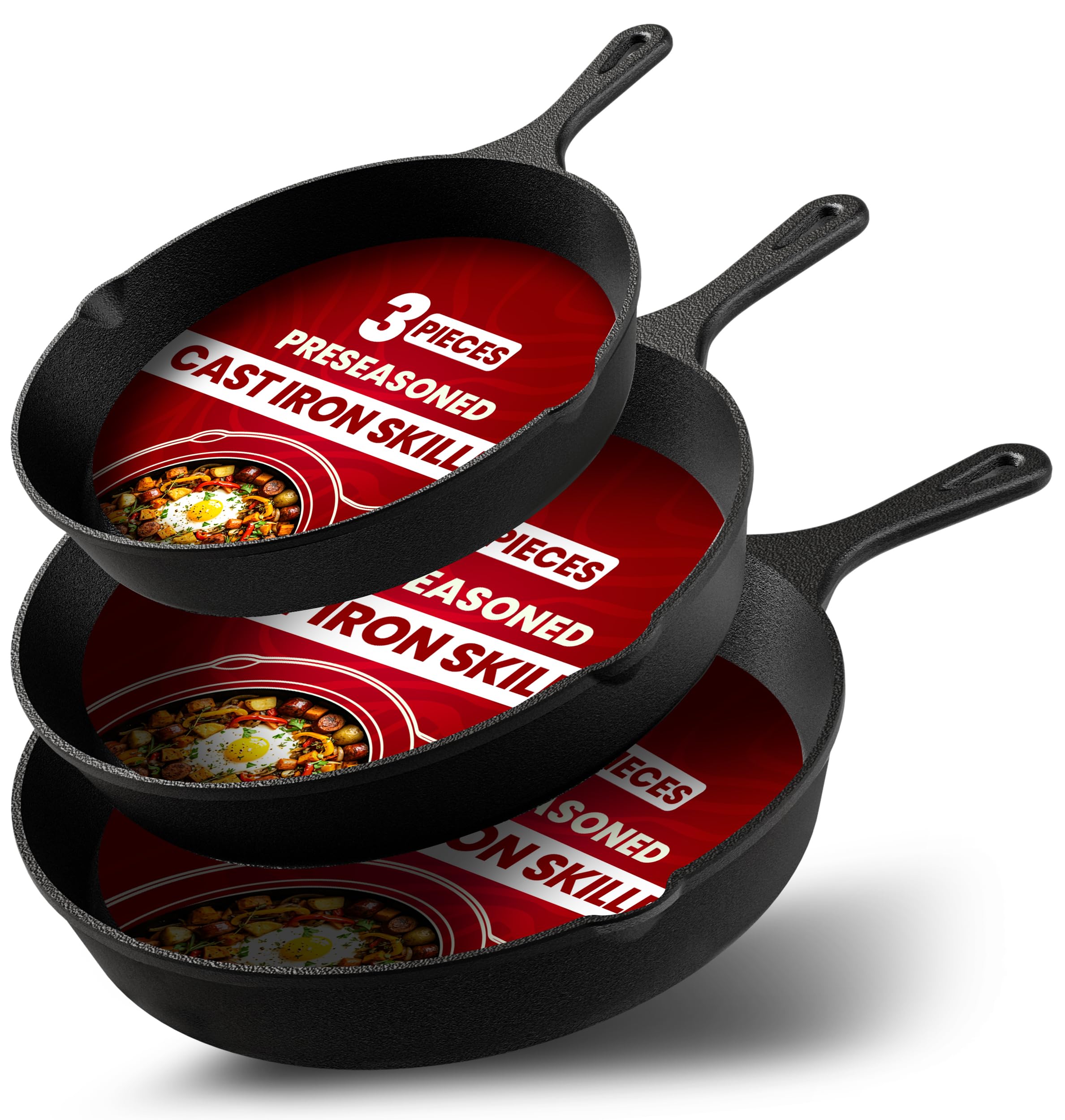 Utopia Kitchen Cast Iron Skillet Set