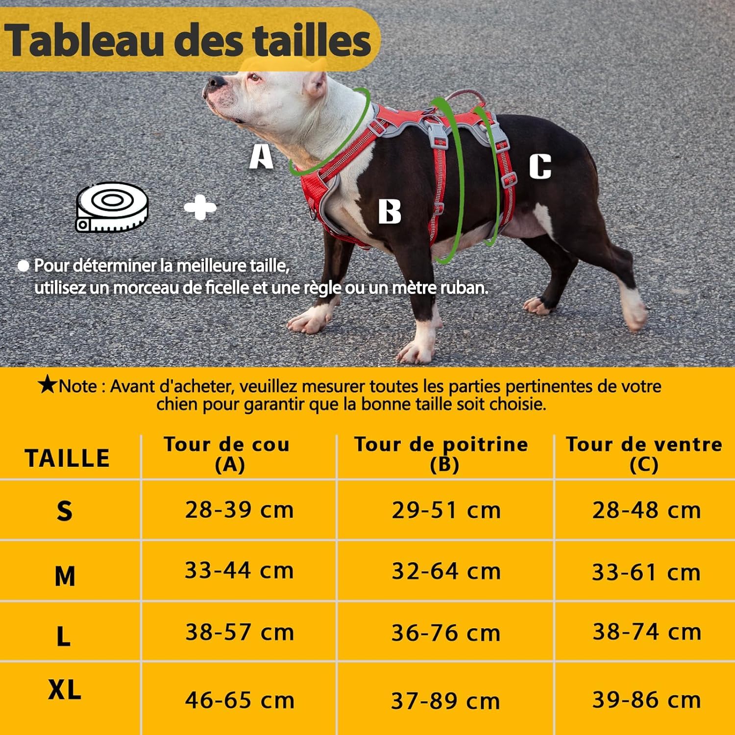 Huntboo Harnais Anti-évasion pour Chien, Harnais d'artiste d'évasion,Respirant, Durable, Gilet réglable pour Chiens de Taille Moyenne, Marche, entraînement et équipement de Course (Rouge, S)