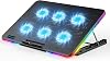 LiANGSTAR Laptop Cooling Pad, 6 Cooling Fans, Laptop Cooler, 7 Levels of Height, Angle Adjustment, Air Flow Control, Cooling Base, 2 USB Ports, Quiet with Smartphone Stand, Supports up to 17.3 inches, RGB Light