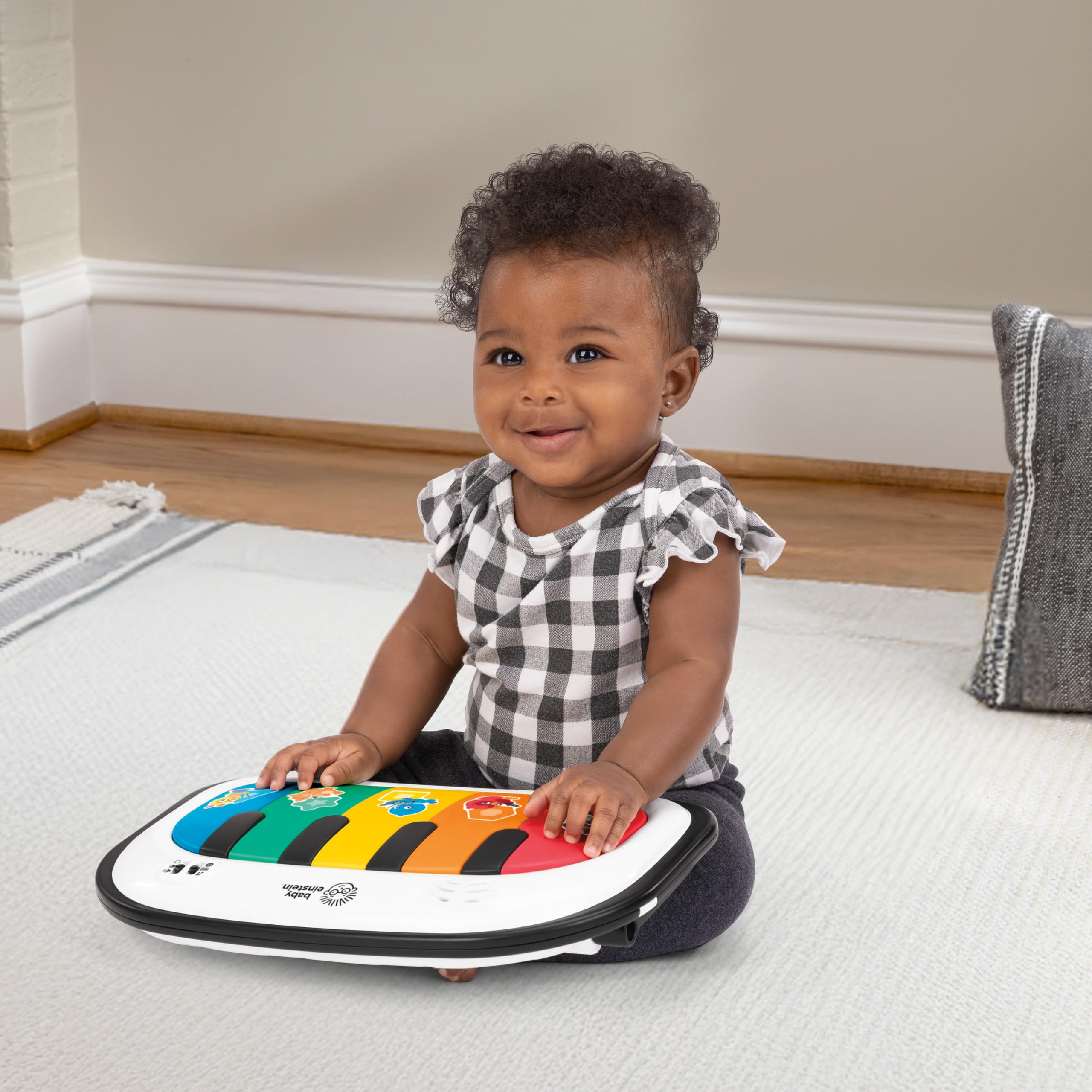 Baby Einstein Asiento de suelo 4 en 1 Kickin' Tunes para aprender a sentarse, con música y lenguaje, 2 posiciones y piano de patadas desmontable, a partir de 4 meses