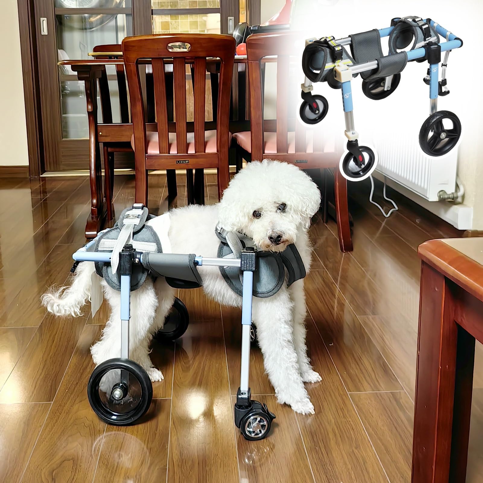 Fauteuil roulant réglable pattes arrières - Redonnez le bonheur de marcher