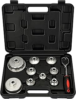 MOFEEZ Oil Filter Cap Wrench Metric 10-Piece Socket Set Tool Kit 24mm to 65mm for BMW, Mercedes, VW Paper Toyota 1.8L 2.5L 5.7L Engine