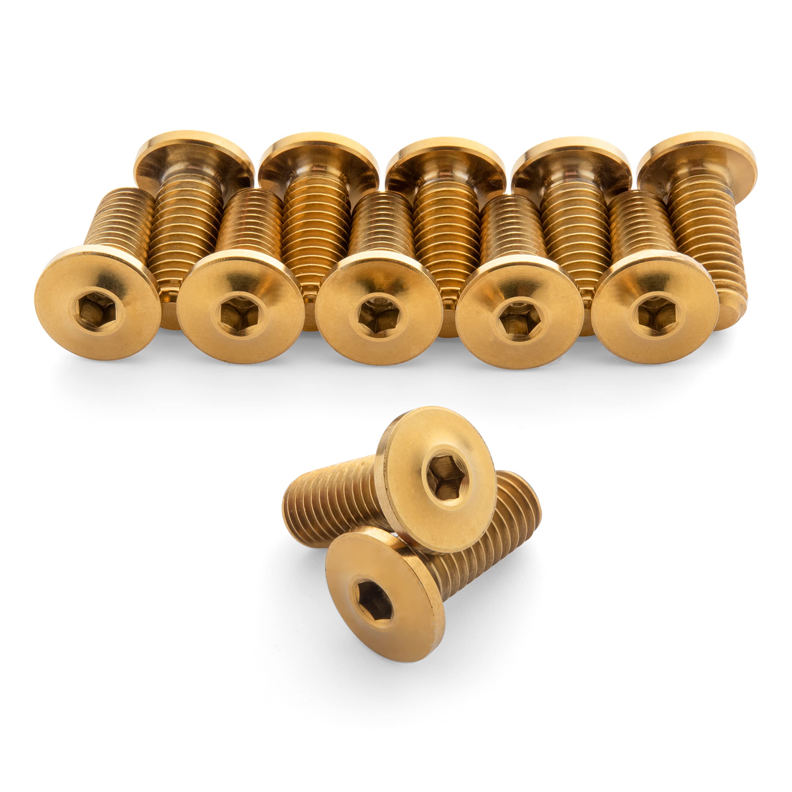 Terske Ultra-Low Profile Superlight Gold Anodized Titanium Bottle Cage Bolts: 12-Pack โ image 1