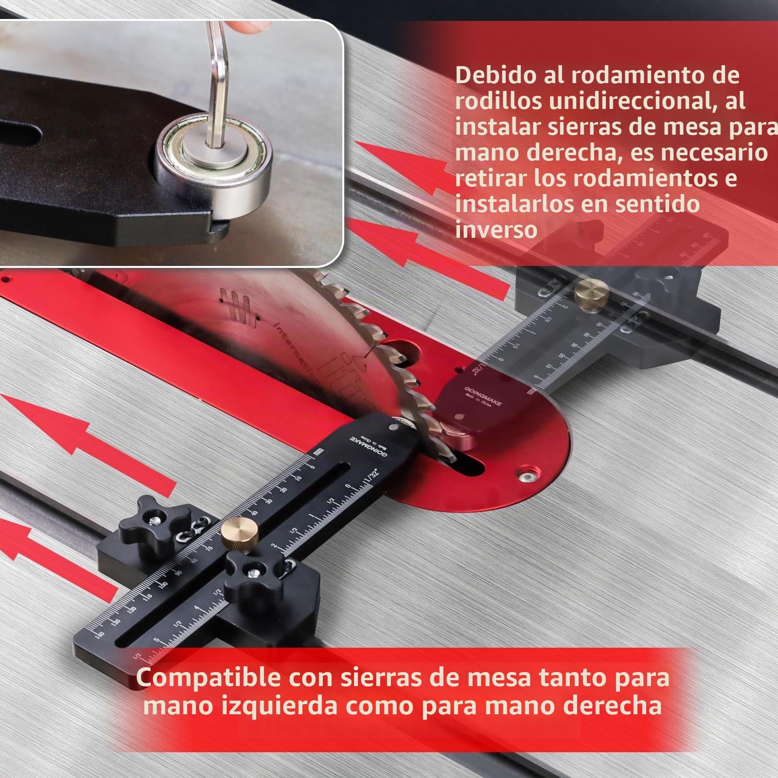 GOINGMAKE Guía de plantilla de sierra de mesa de corte fino para hacer cortes repetitivos de tiras finas y estrechas, herramientas de carpintería, guía de rasgado rápido y delgado para sierra de mesa,