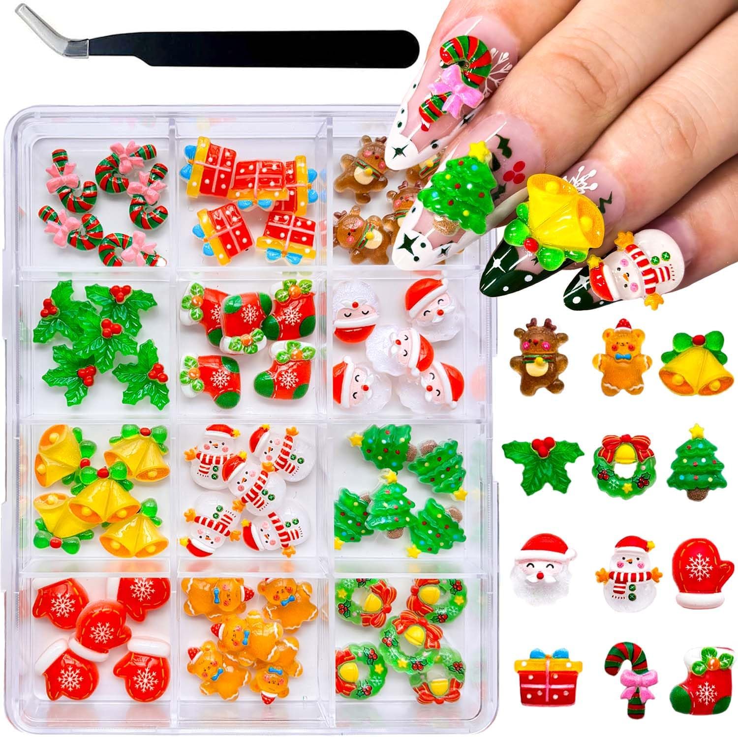 3D Rose Nail Art Charms Flower Nail Art Charms with Gradient Design Nail Pearls Floral Acrylic Resin Camellia Nail Art Rhinestone for Women Manicure DIY Supplies Crafts Jewel Accessories for Women