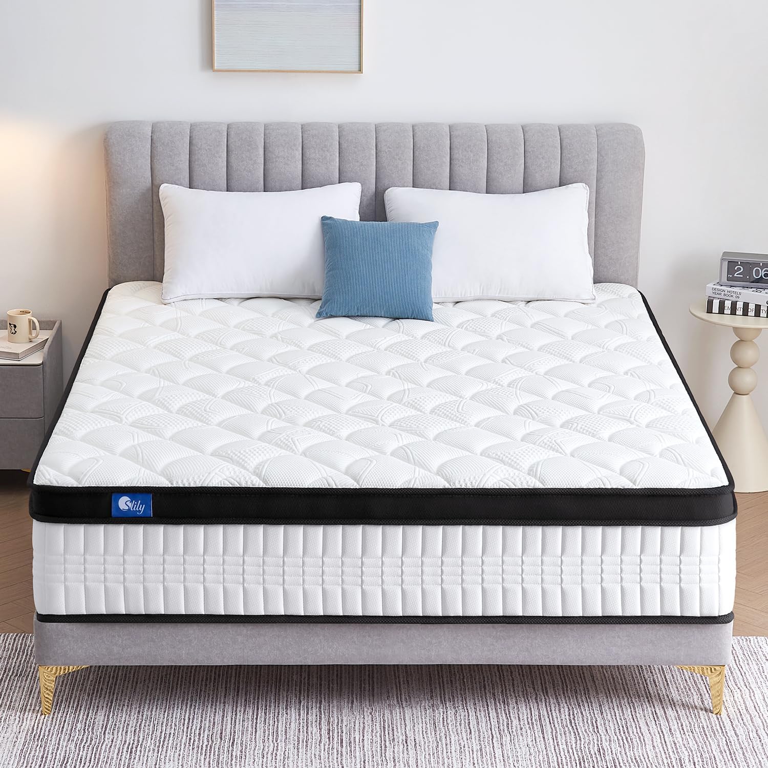 12 Inch Small Double Mattresses 4ft for Back Pain Relief, Hybrid Pocket Sprung Memory Foam Mattress with Cool & Supportive, 7-Zone Medium Firm Mattress, 30cm Deep 120 X 190 cm image 2