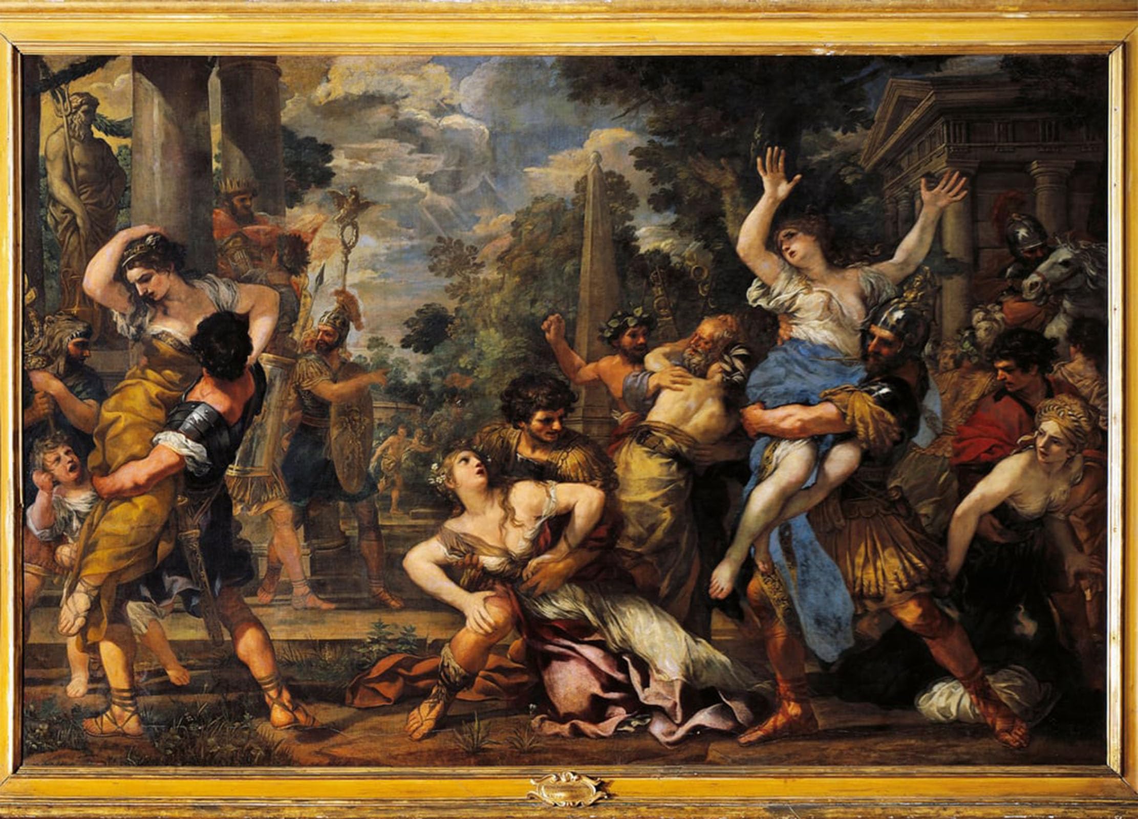 ARTXLXXBN Famous Art Print Poster Vintage Wall Art the Abduction of the Sabines Painting by Pietro Da Cortona Canvas Art Poster for Home Decor 60x90cm