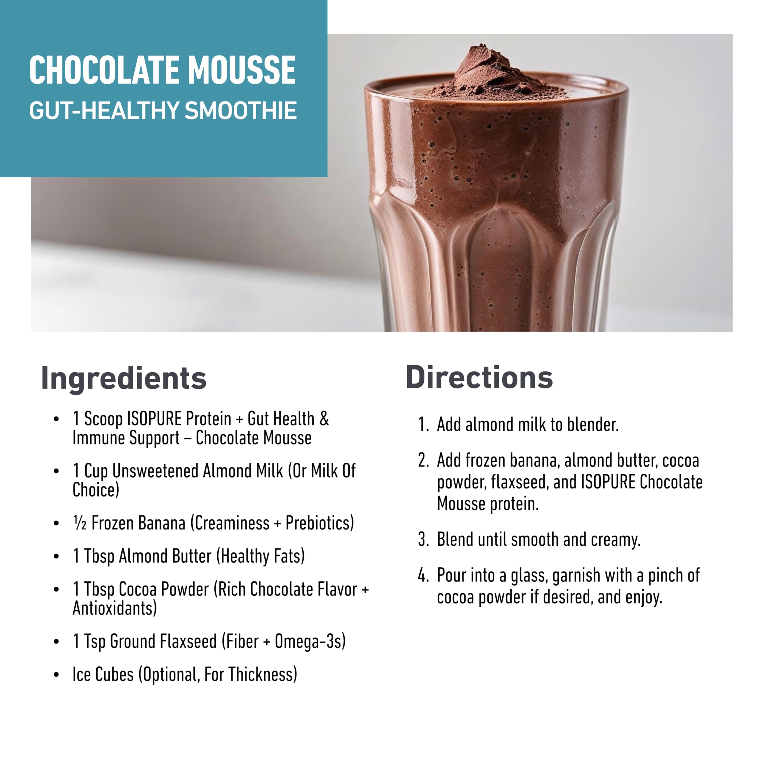 Isopure Protein + Gut Health & Immune Support Powder, Chocolate Mousse, 25g Whey Protein with Prebiotics & Vitamins, 12 Servings (Pack of 1) — Amazon image 7