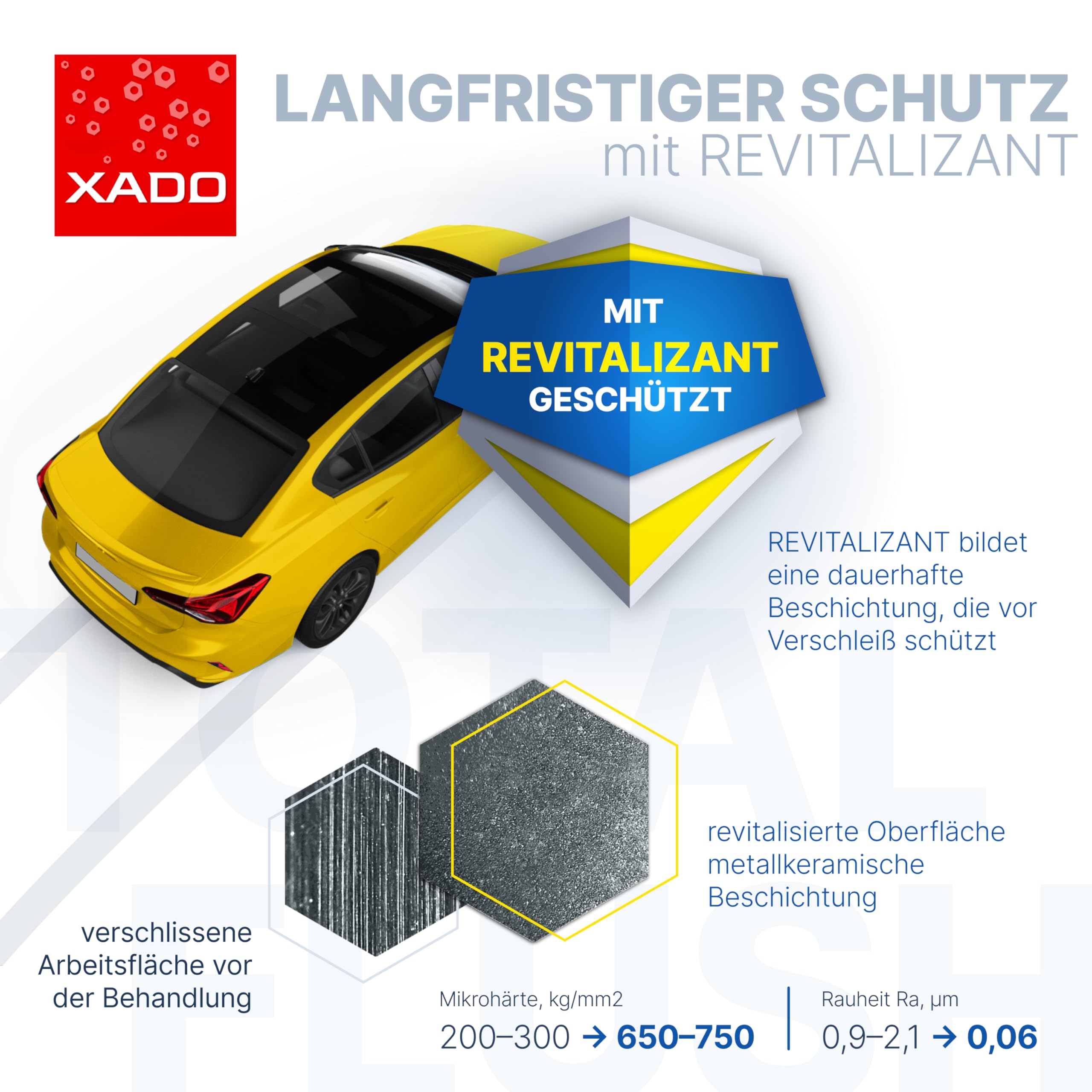 XADO ATOMEX Total Flush Motorspülung – Ölschlammspülung & Kolbenring Reiniger | Motor Reiniger Benzin, Diesel & LPG | Entkokung & Ölverbrauch Stop | Revitalizant | 250 ml