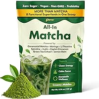 Vista 1 de Ceremonial Grade Matcha Powder Infused with Moringa, Green Tea Extract, L-Theanine, Inulin, Spirulina, Ceylon Cinnamon, and Lemon Balm – 100% First