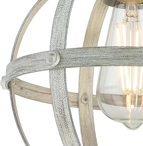 Miniatura 7 de Westinghouse Lighting - Araña de luces 6110500 Stella Mira, estilo vintage, para interiores, con tres luces, acabado en madera rústica, con detalles