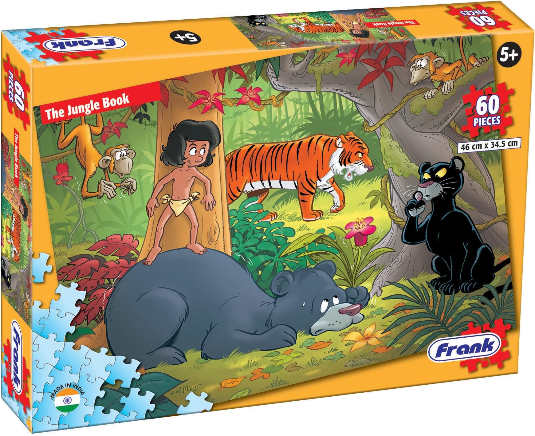 Frank The Jungle Book 60 Piece Jigsaw Puzzle for Kids for Age 5 Years Old and Above