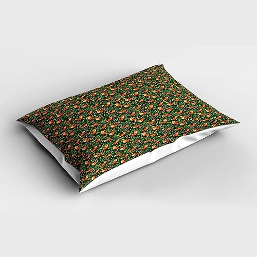 Miniatura 17 de Ambesonne Synthwave - Juego de 2 fundas de almohada, ilustración abstracta de los años 80 con palmeras y cuadros de puesta de sol, artículo de