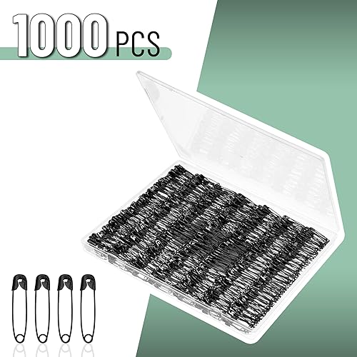 Miniatura 2 de Mr. Pen - Pasadores de seguridad pequeños, 1.1 pulgadas, paquete de 1000, negro, acero niquelado, resistentes a la corrosión, pequeños pasadores