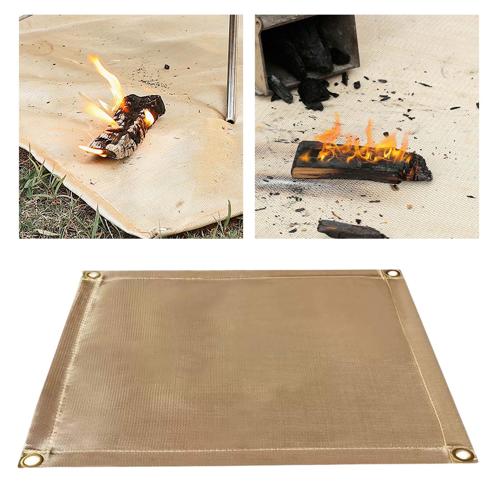 MYCENSE Camping Fire Pit Mat Outdoor Fireproof Blanket Lightweight Protector Fireproof Mat with Carry Bag for Barbecue Camping Lawn