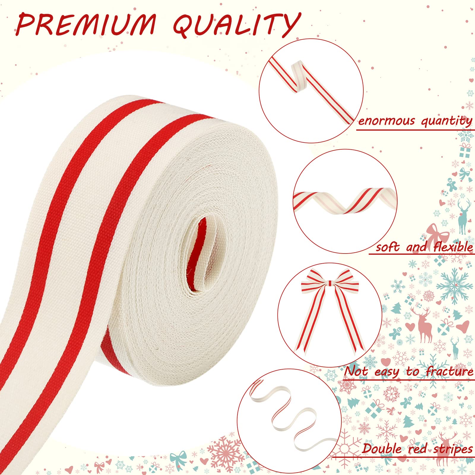 Grey & White Vertical Stripe Wired Edge Ribbon - 10 Yards (2.5