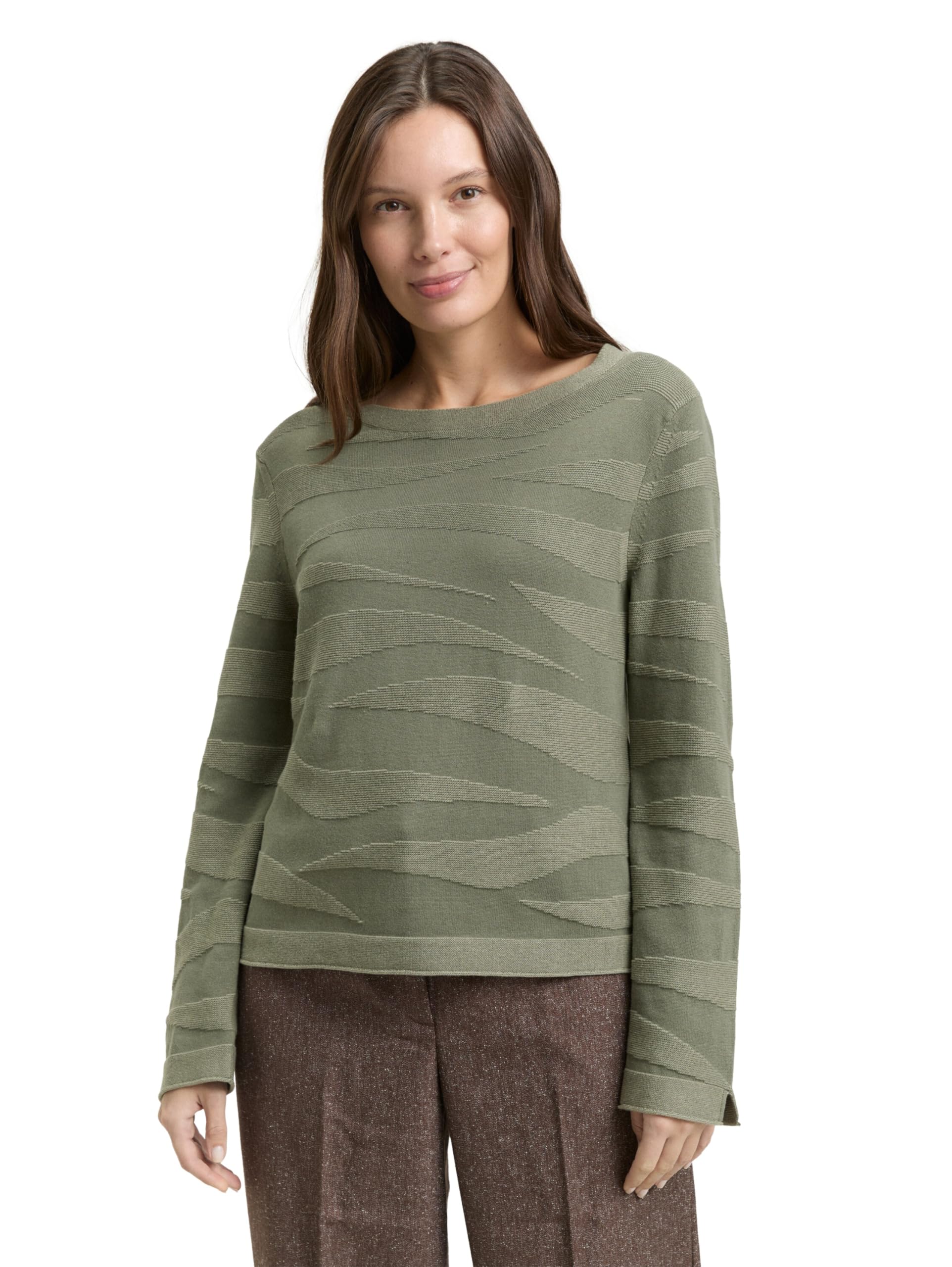 TOM TAILOR Damen Strickpullover mit Rundhalsausschnitt