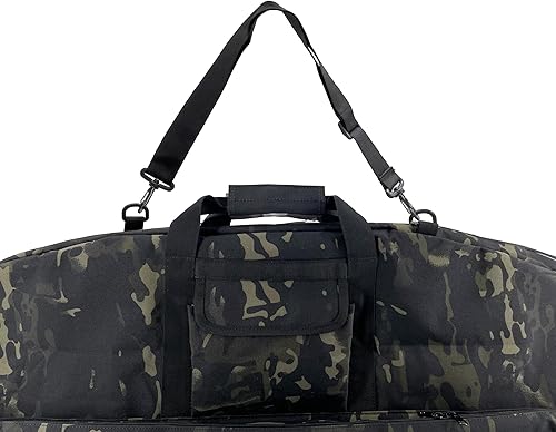 Vista 23 de Silfrae Estuche de arco compuesto Estuche acolchado de lazo suave Bolsa de transporte de lazo ligero con bolsillo de flecha