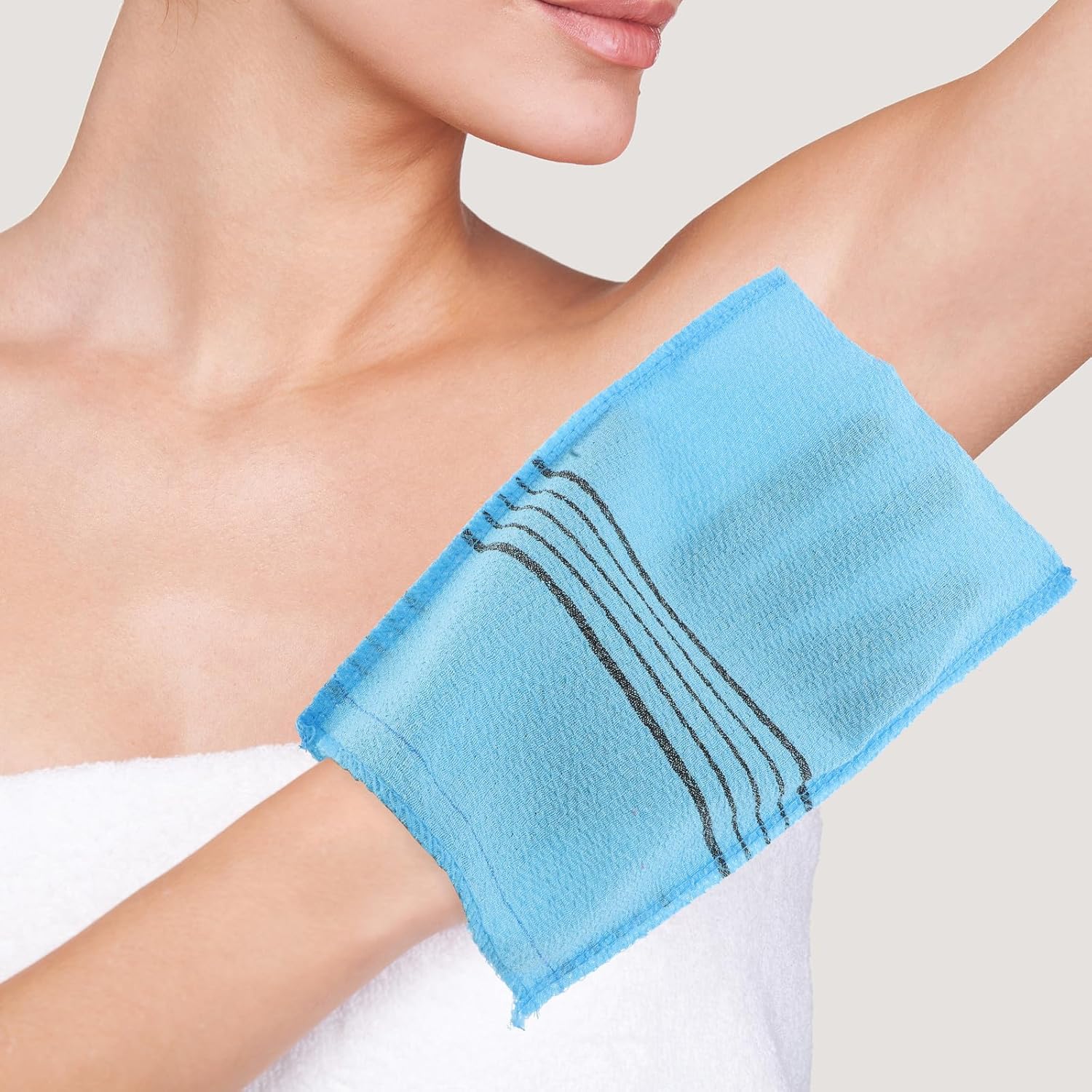 Zerodeko 12pcs Korean Sauna Exfoliating Washcloths for Home Use and Spa, Portable Design Deep Cleansing Bath Towels Made of Sturdy Polyester, Body Scrubber for Shower and Spa