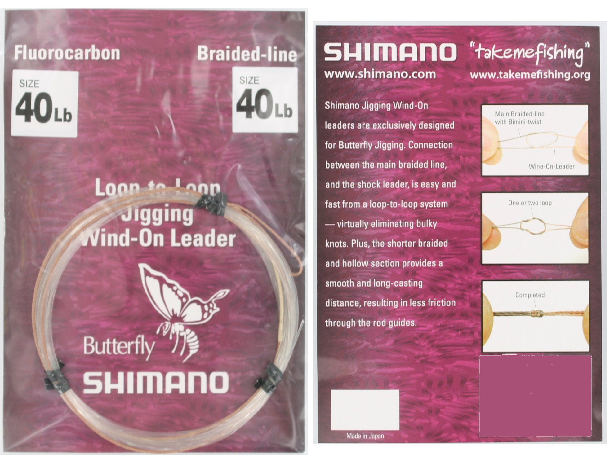 SHIMANO Butterfly Jigging Wind-On Fluorocarbon Leader (40lb)