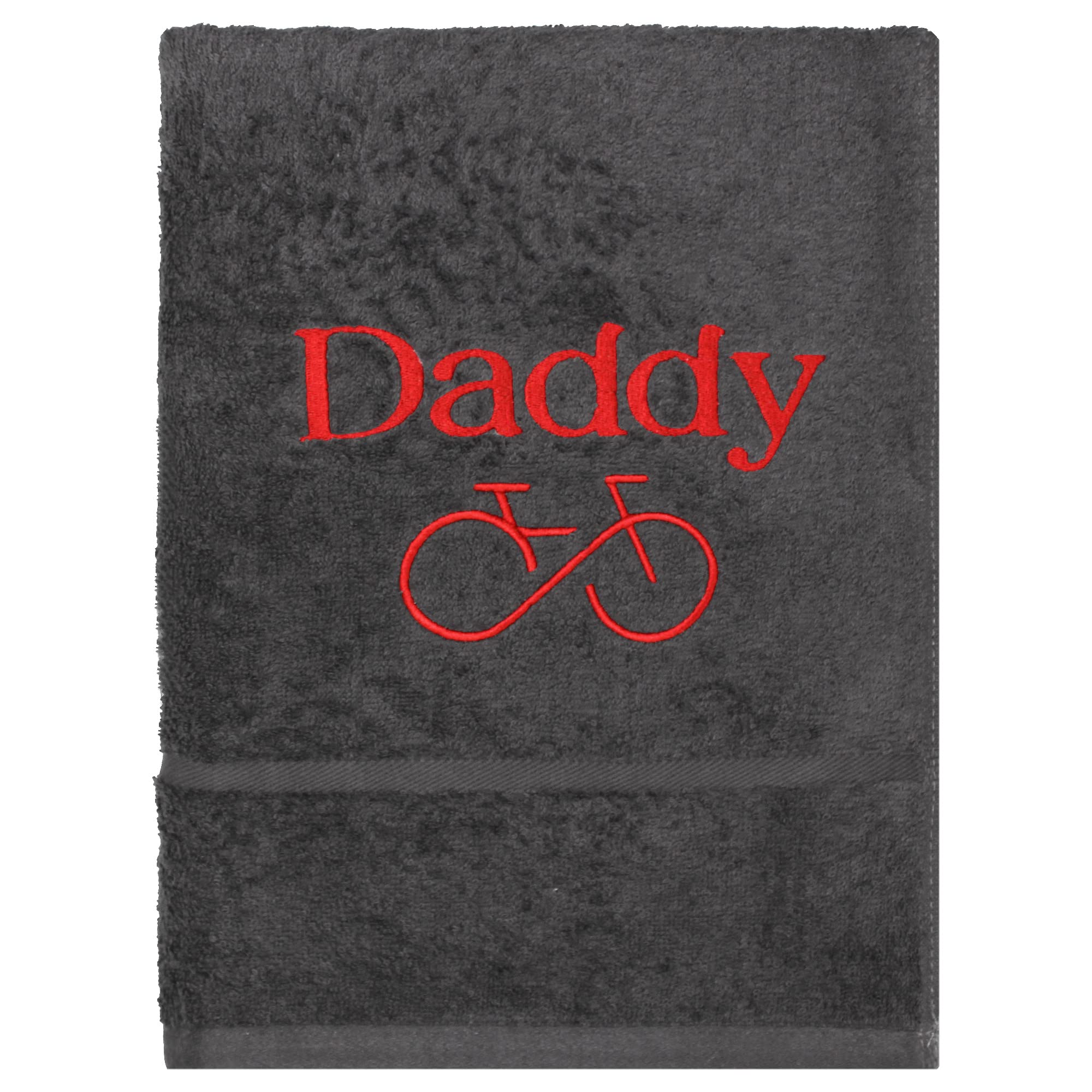 Teddyts Charcoal Grey Personalised Cotton Embroidered Cycling Hand Towel