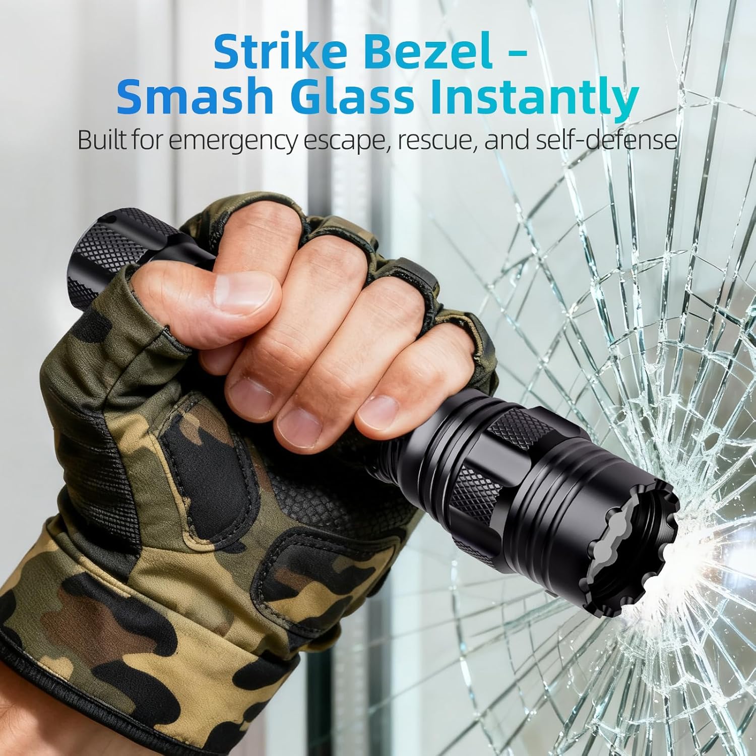 ULTRAFIRE Rechargeable Tactical Flashlight with Holster, Hidden C Port and 3 Modes, 1200 Lumens LED Police Flashlight for Emergency, Law Enforcement, Security and Duty Belt
