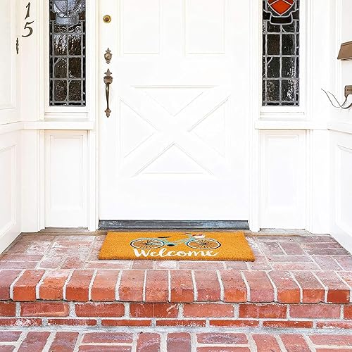 Miniatura 2 de Juvale Felpudo de fibra de coco natural, tapete de bienvenida para bicicleta (30 x 17 pulgadas)