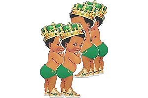Green and Gold Royal Crown Prince Baby Shower Cutouts