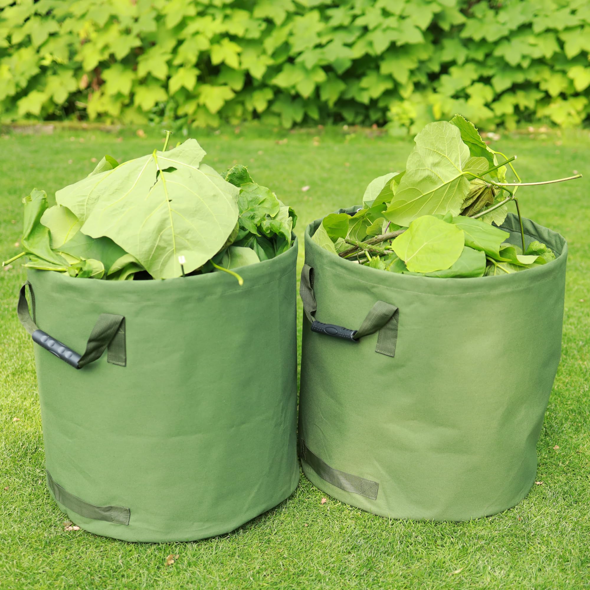 Doppelte 120 -L -Wachspanner -Gartenbeutel - sehr langlebiger und wetterfester Sammlungsbeutel, bestehend aus militärischer Leinwandmaterial für Gartenabfälle