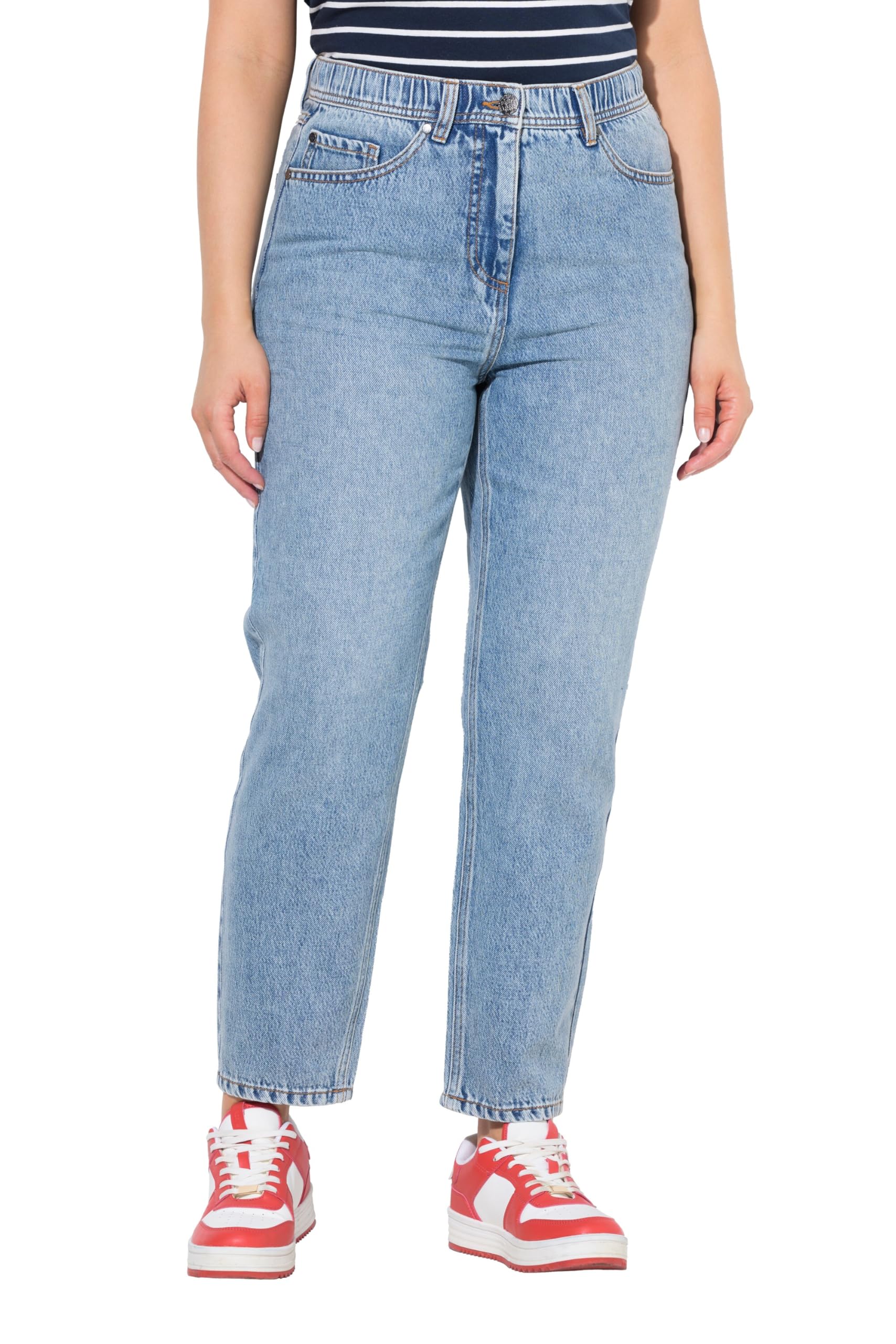 Ulla Popken Damen große Größen Übergrößen Plus Size Mom-Jeans, schmaler Saum, Lyocellmix-Denim 841477