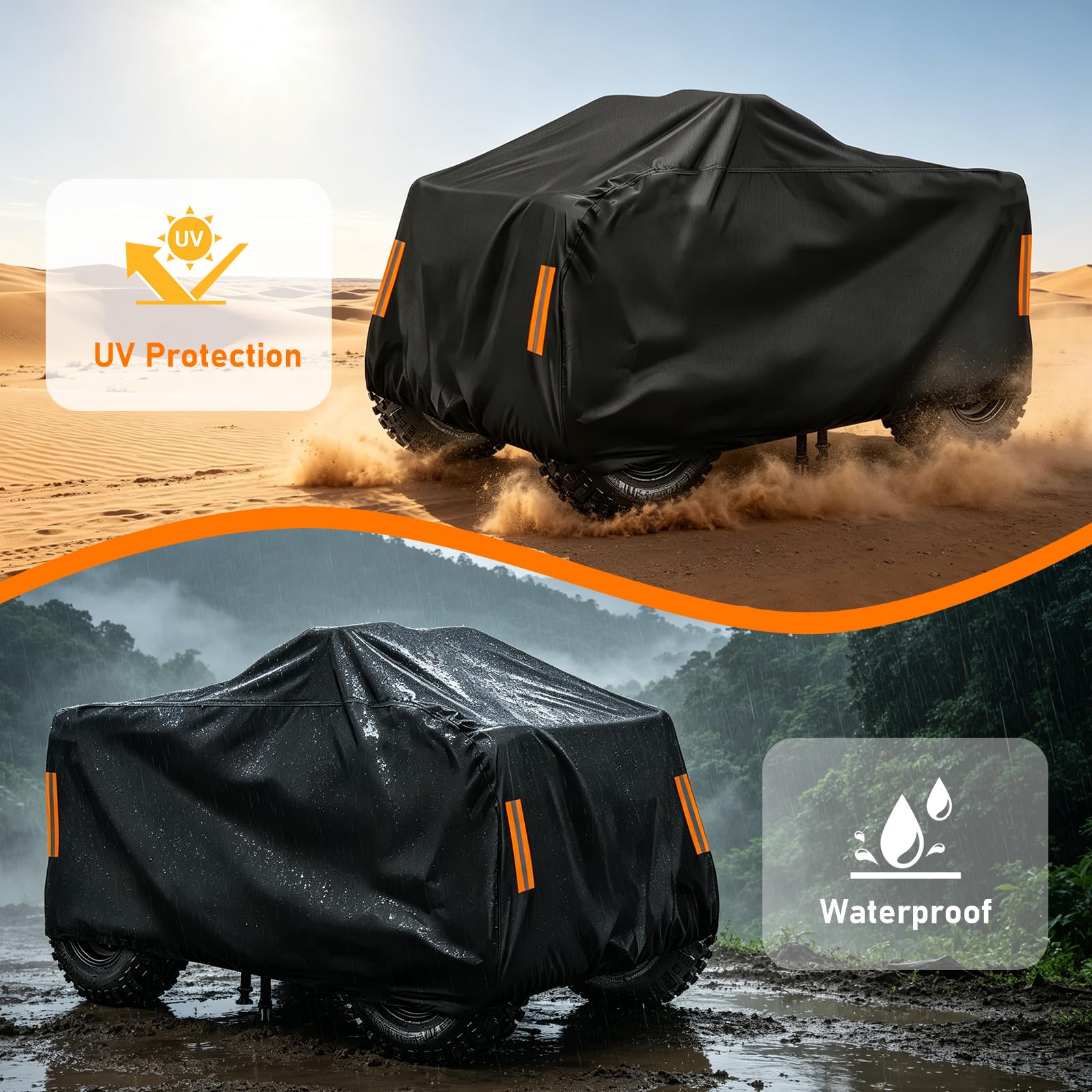 Cubierta de ATV Impermeable para Segway Powersports Villain 500 | Cubierta Funda para Quad ATV Cover 300D Oxford Prueba de Sol Lluvia Polvo Viento Nieve Excremento de Pájaro