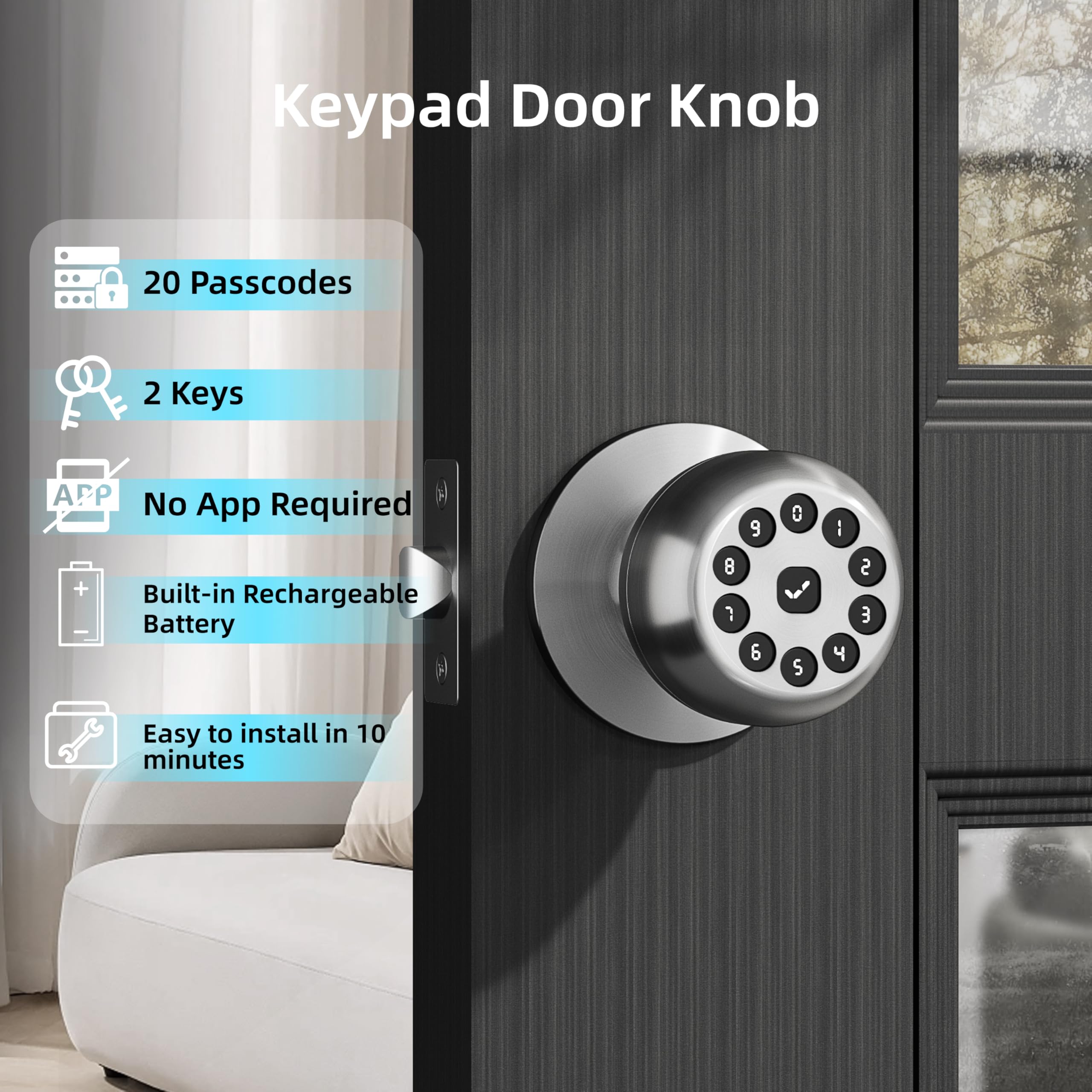 Smart Keypad Door Lock - Keyless Entry -2 Smart Keypad Door Lock - Keyless Entry -2