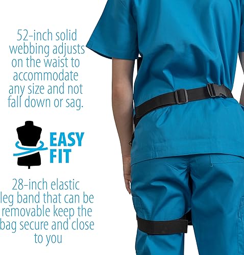 Miniatura 3 de Riñonera de enfermera con banda elástica para las piernas, bolsa de herramientas organizadora de cintura con múltiples compartimentos para