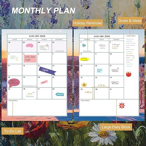 Miniatura 5 de CAGIE Agenda 2026 12 meses de enero de 2026 a diciembre de 2026, calendarios semanales y mensuales de 8.5 x 11 pulgadas, planificadores grandes en
