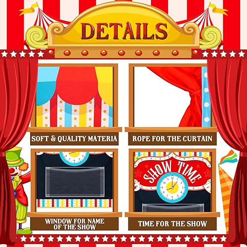 Miniatura 10 de Teatro de marionetas con 2 varillas ajustables que se adaptan a la mayoría de las puertas, 67 x 31 pulgadas, plegable, para colgar títeres para casa