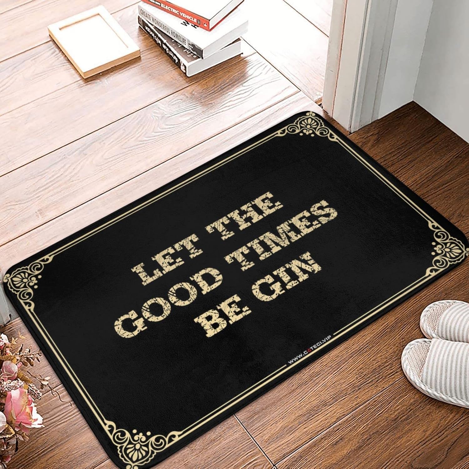 Personalized Welcome Mat Let The Good Times Be Gin Doormat Cool Stuff for Your Room Fall Rugs Outdoor(50X80CM)