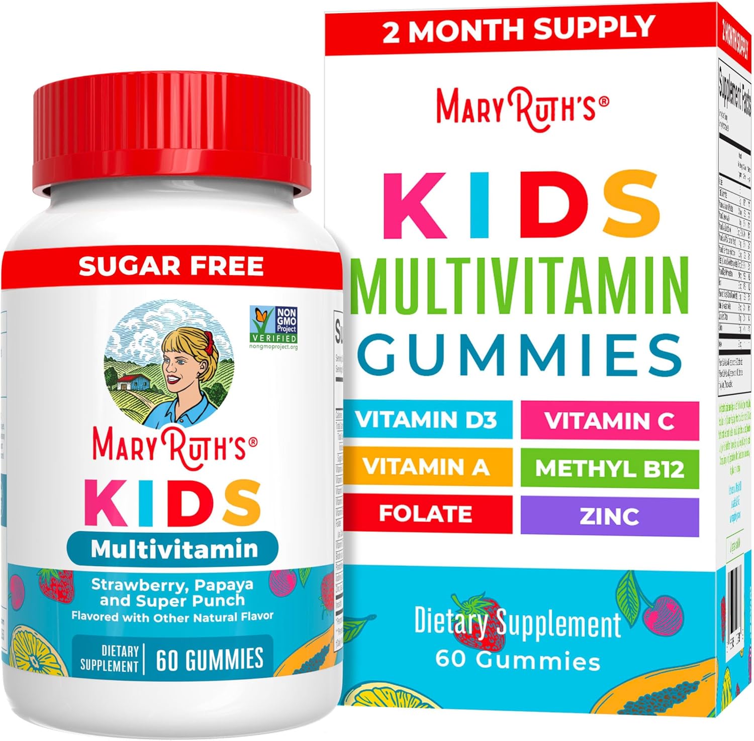 MaryRuth Organics Kids Vitamins | Multi | Sugar Free | 2 Month Supply | Kids Multivitamin Gummies for Ages 2+ | Vegan | Only 1 Gummy a Day | 60 Count MaryRuth Organics Kids Vitamins | Multi | Sugar Free | 2 Month Supply | Kids Multivitamin Gummies for Ages 2+ | Vegan | Only 1 Gummy a Day | 60 Count