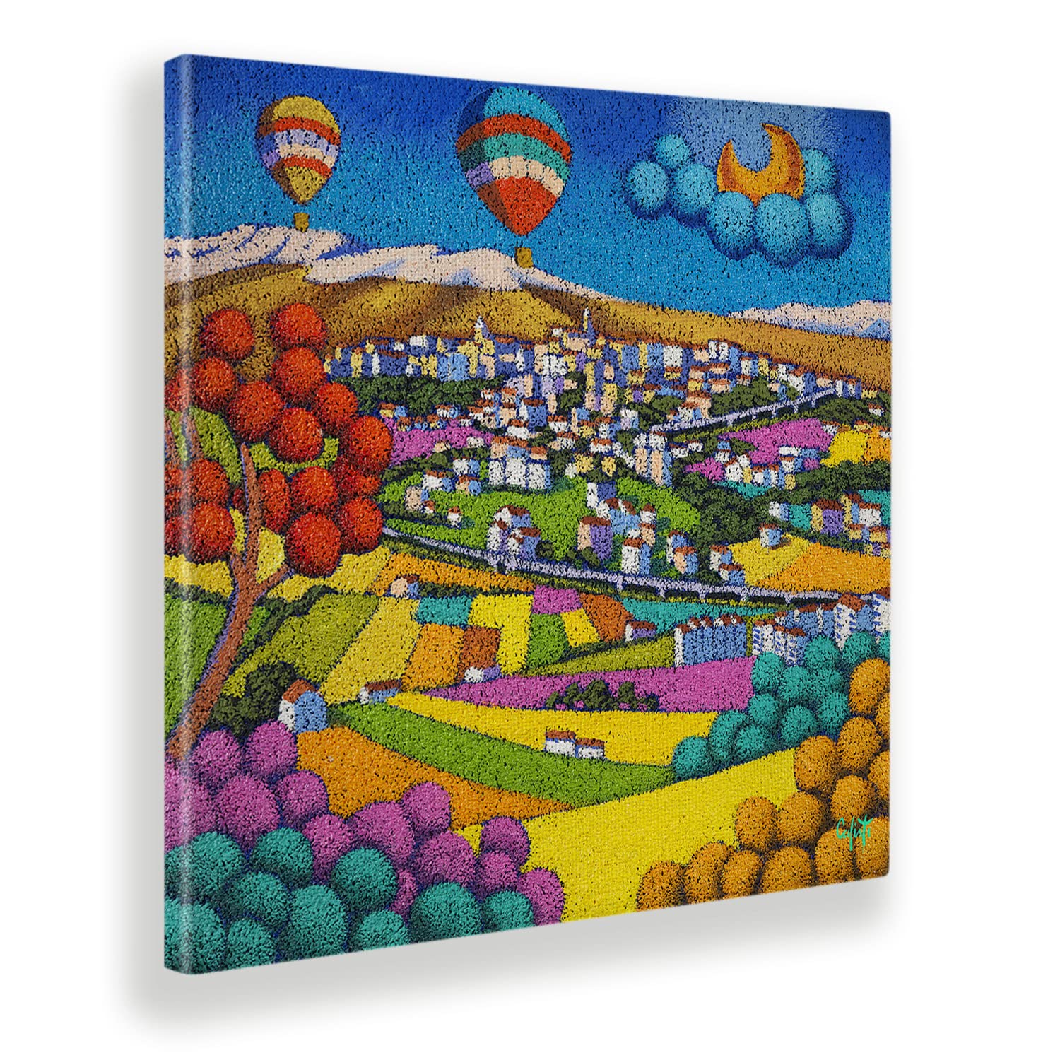 Giallobus - Quadro - Stefano Calisti - Paesaggio di montagna - Tela canvas - 70x70 - Pronto da appendere - Quadri moderni per la casa