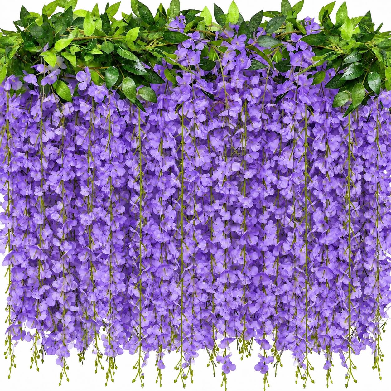 WSTELHH 4 Pack Artificial Wisteria Flowers 6Ft, Silk Hanging Vine Garlands