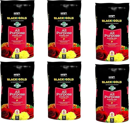 SunGro - Mezcla de fertilizantes multiusos para macetas de tierra para plantas de casa, verduras, hierbas y más, bolsa de 16 cuartos (6 unidades)