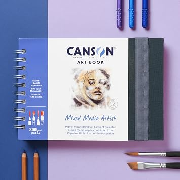 Canson Mixed Media Paper Art Book, White, 5.8x8.3 in