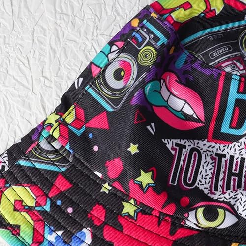 Miniatura 5 de Sombrero de pescador retro de los años 80 y 90 para mujeres y hombres, sombrero de pescador de moda, plegable, accesorios para rave, sombrero de