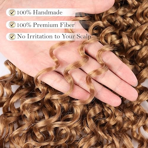 Miniatura 4 de 8 paquetes de cabello rizado GoGo de 14 pulgadas para trenzas de ganchillo para mujeres negras, cabello rizado con ondas de agua para trenzas de