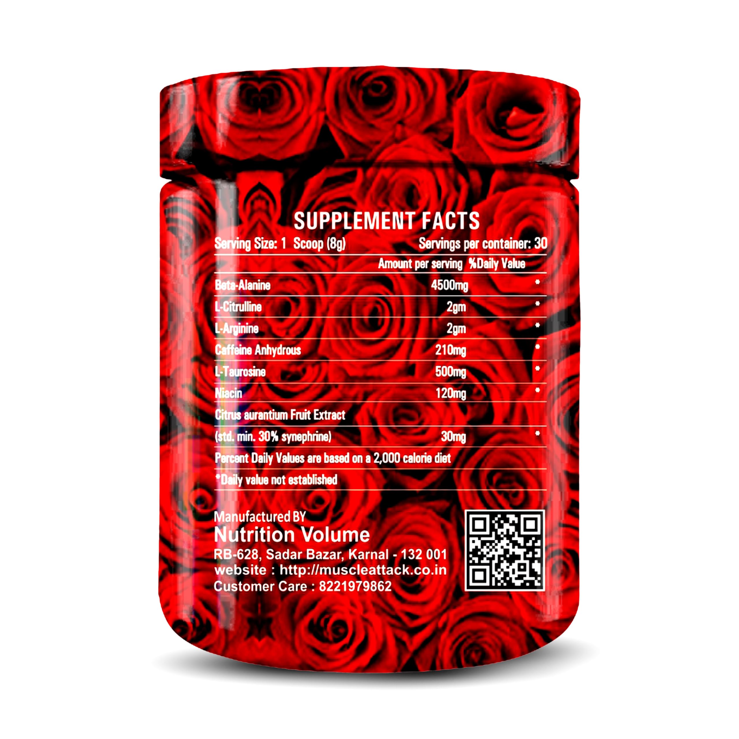 MUSCLE ATTACK Psycho Pre Workout, Powerful Energy, Explosive Heat, Intense Pump, Enhanced Stamina, Mental Focus, Muscle Building Support (180 Gram, Blueberry) — Amazon image 2
