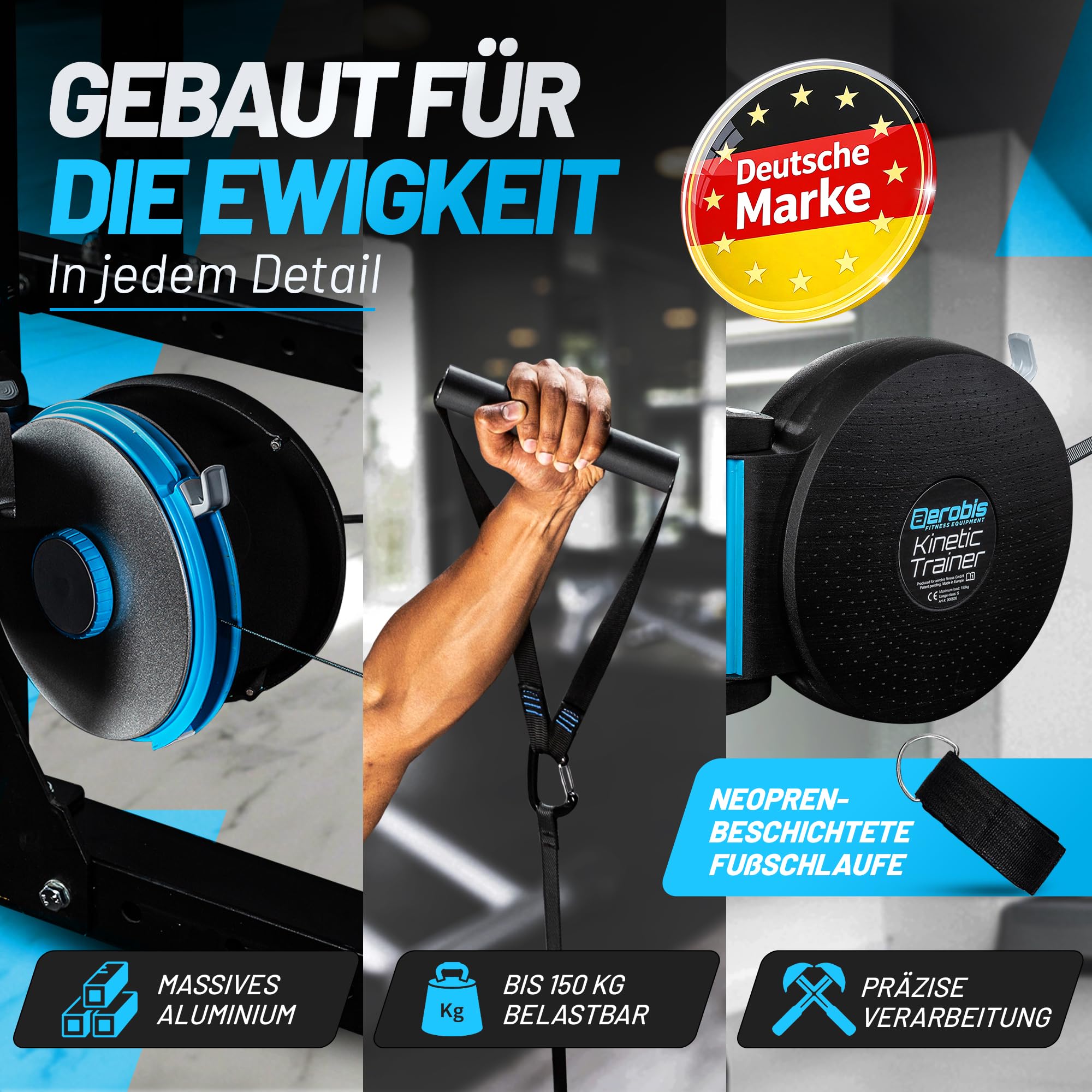 aerobis® Kinetic Trainer | Kinetic-Fitness-Set zum effektiven Kraft- & Muskelaufbau | Schwungrad-Trainings-Set für alle Muskeln | Exzentrisches Fitnesstraining