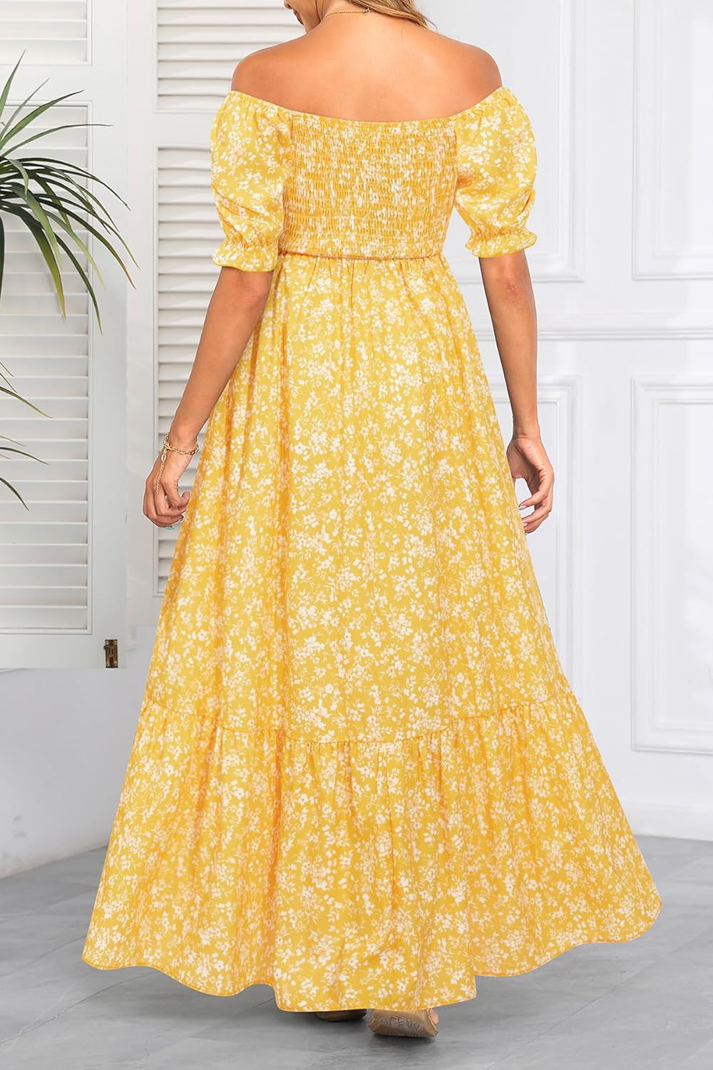Maternity Dress Baby Shower - 2025 Photoshoot Pregnancy Summer Floral Maxi Off Shoulder Casual Dress
