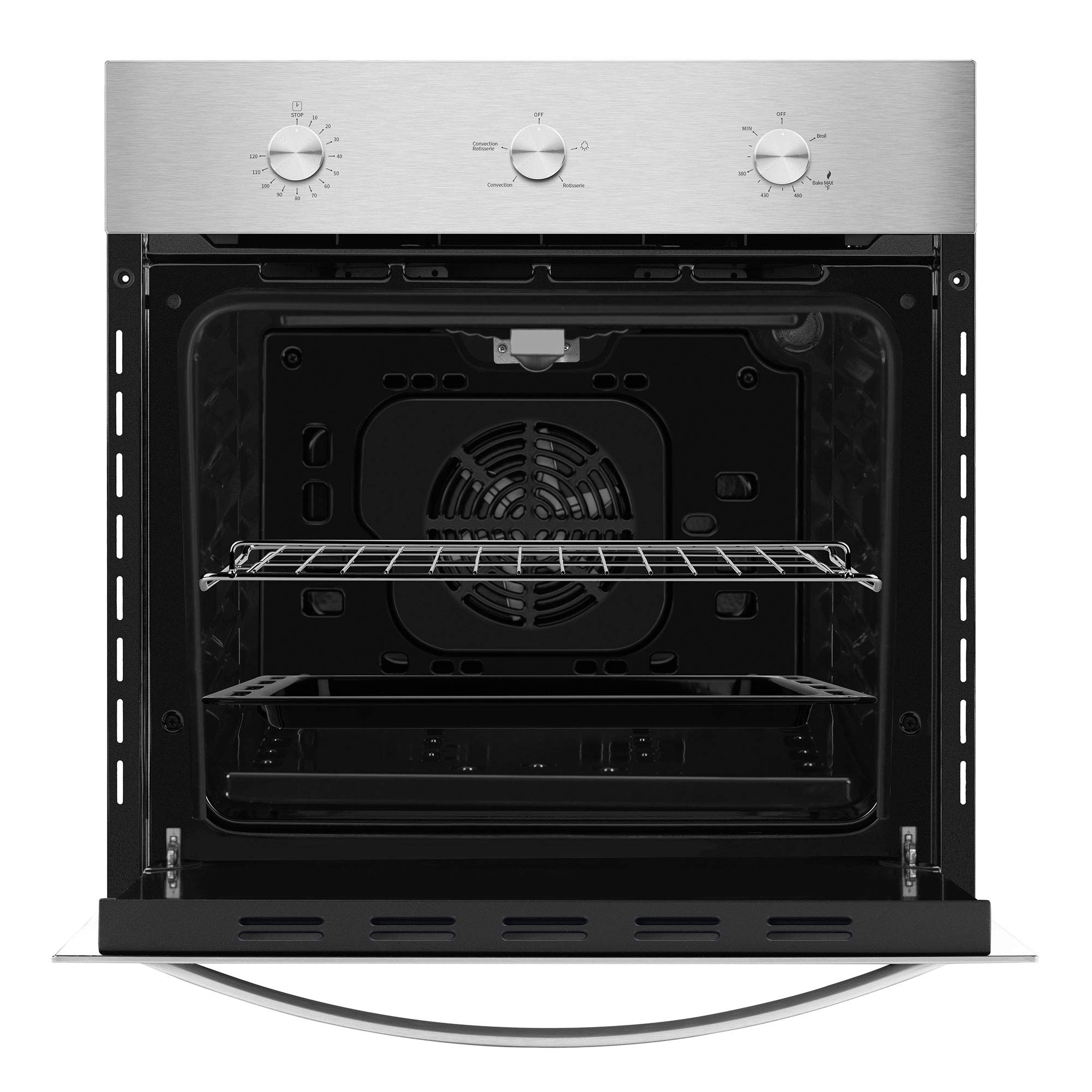 Empava 24" Gas Single Wall Oven with Bake Broil Rotisserie Functions