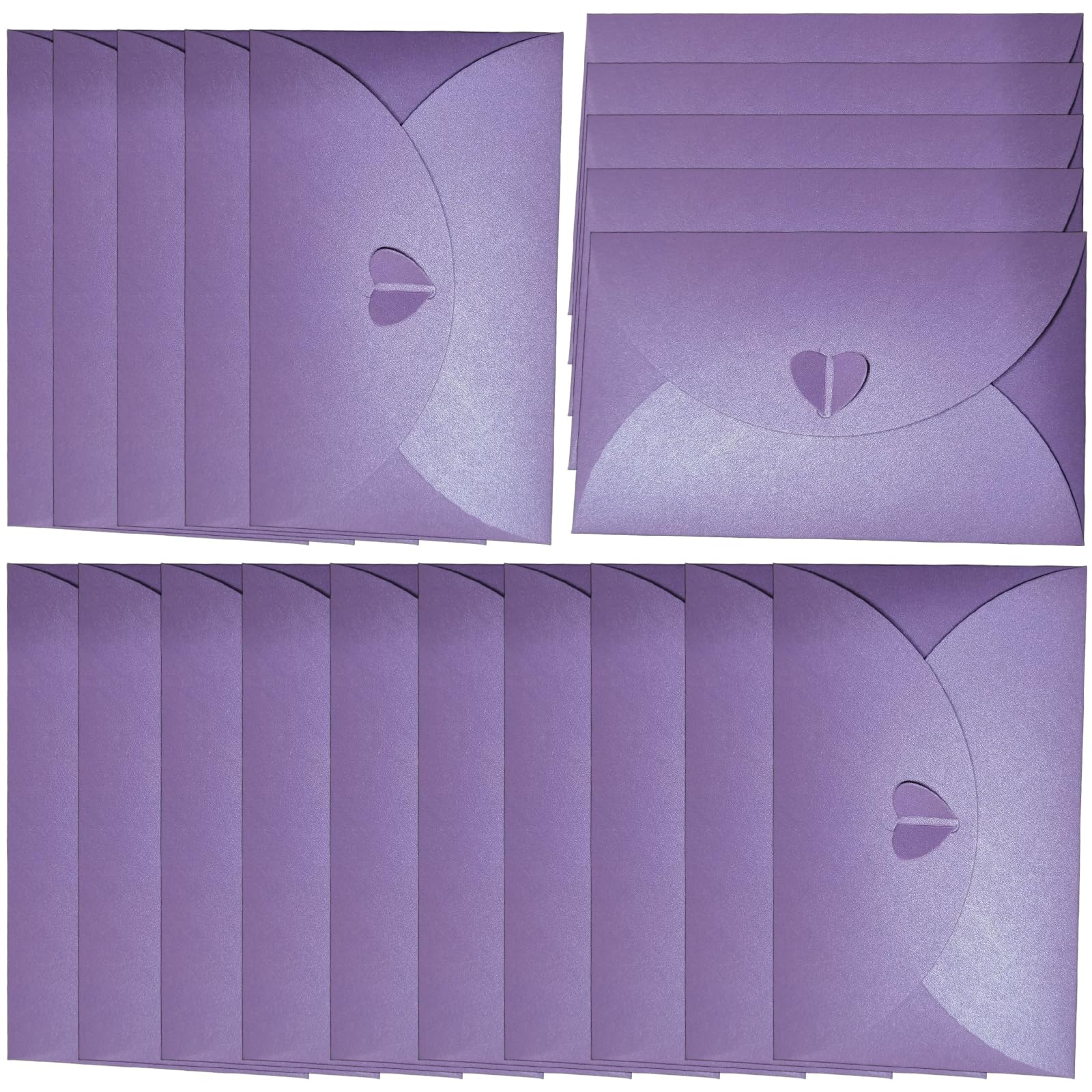 20PCS Blank Pearlescent Paper Envelopes with Heart Clasp 18 x 11cm Long Retro Wedding Invitation Envelopes Thickened Heart Clasp Buckle Envelope Luxury Mailing Envelope Money Envelopee for Wedding