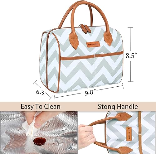 Miniatura 5 de Tirrinia Lonchera para mujeres con aislamiento térmico para hombres y adultos, bolsa aislada para mujeres, congelable, grande, bolsa de almuerzo